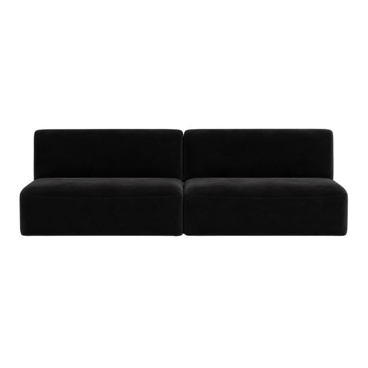 Nola Banquette Black Velvet - 8ft