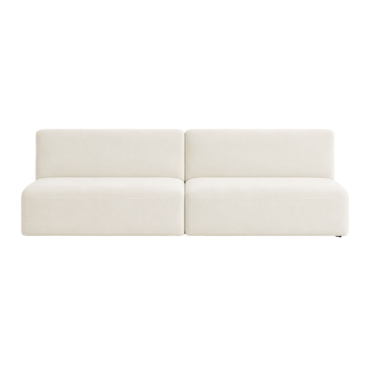 Nola Banquette Ivory Velvet - 8ft