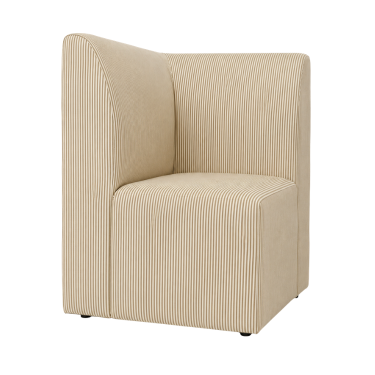 Nola Corner Seat - Tan & White Stripe view 2