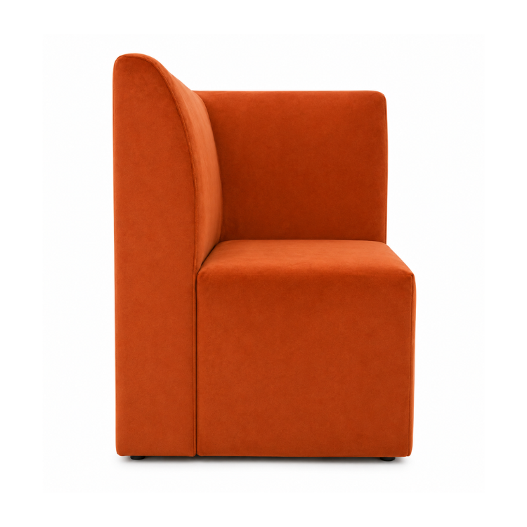 Nola Corner Seat - Rust Velvet