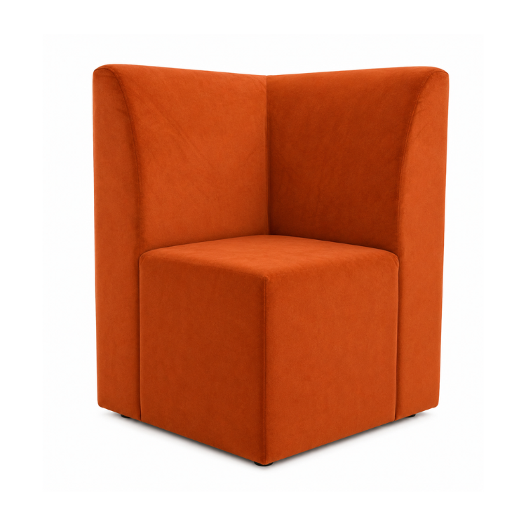 Nola Corner Seat - Rust Velvet view 2