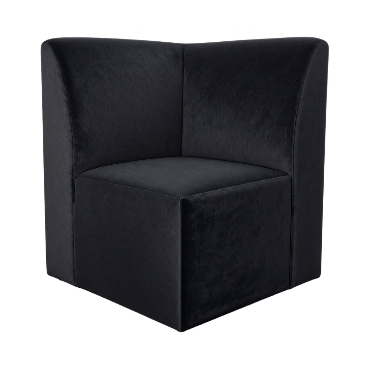 Nola Corner Seat - Black Velvet view 2
