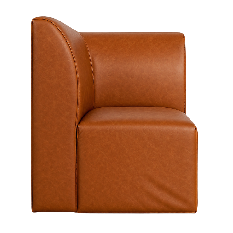 Nola Corner Seat - Brown Leather