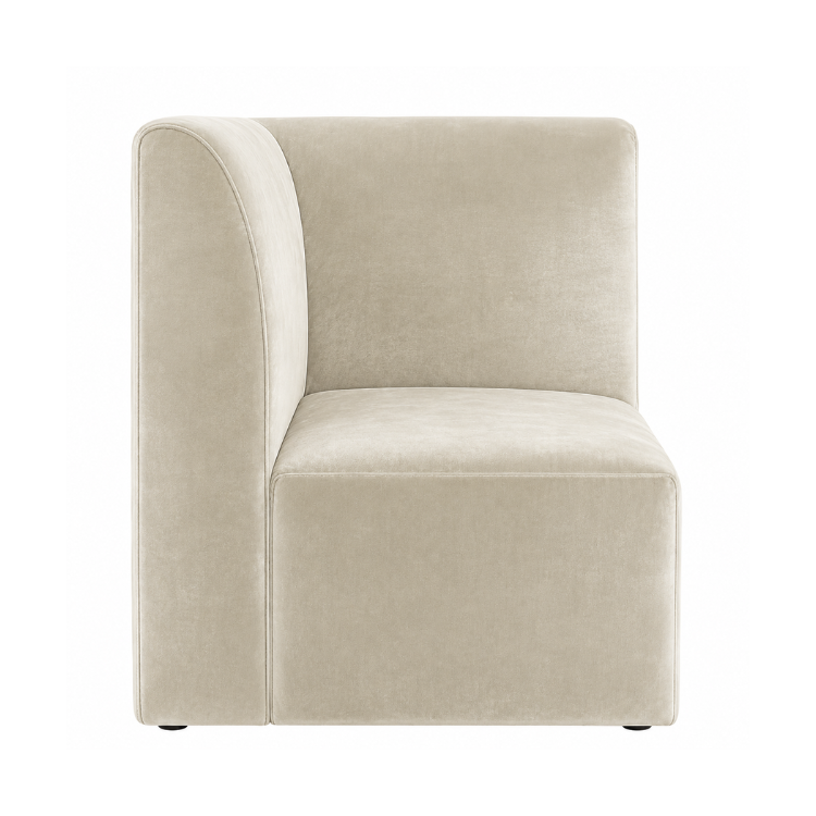 Nola Corner Seat - Ivory Velvet