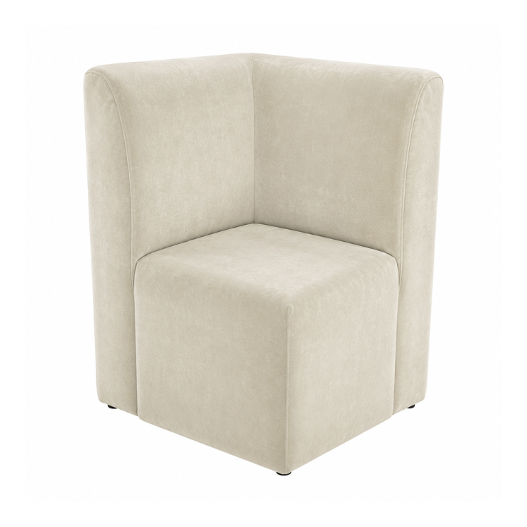 Nola Corner Seat - Ivory Velvet view 2