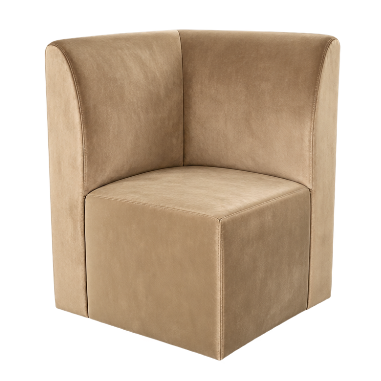 Nola Corner Seat - Champagne Velvet view 2