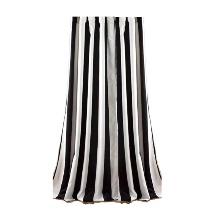 Black & White Stripe Custom Drape - Per Panel