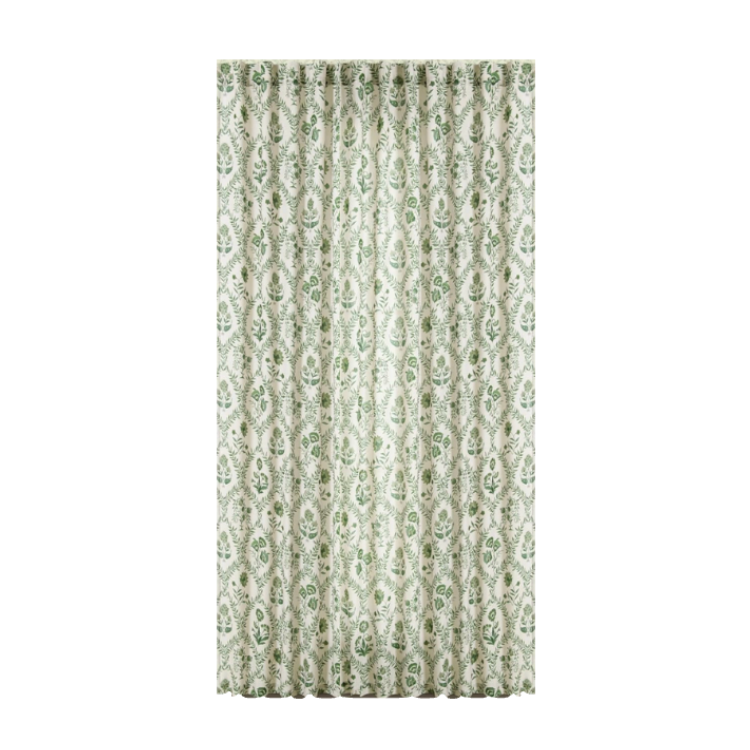 Green Floral Custom Drape - Per Panel