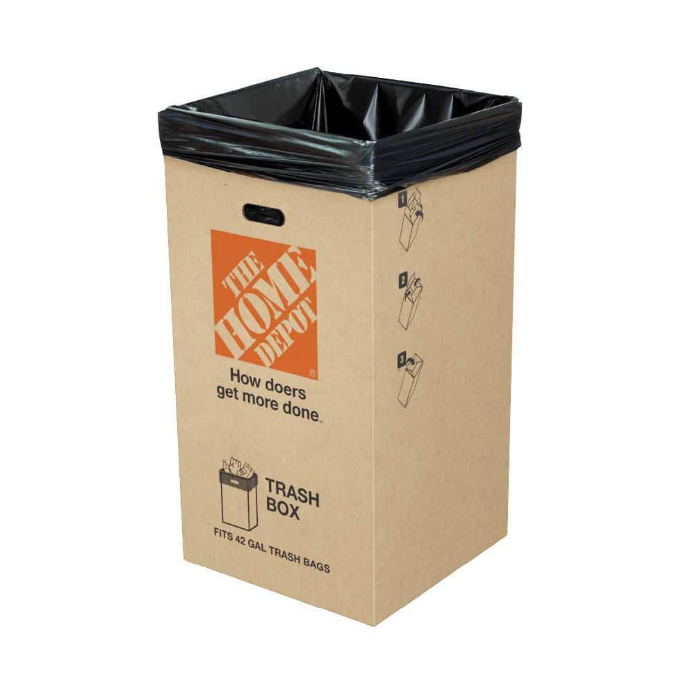 42-Gallon Disposable Cardboard Trash Container