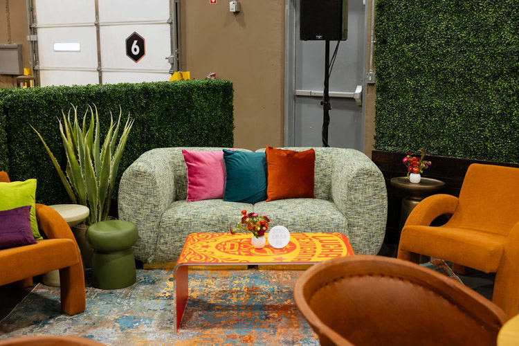 Colette Loveseat - Green Chenille view 2