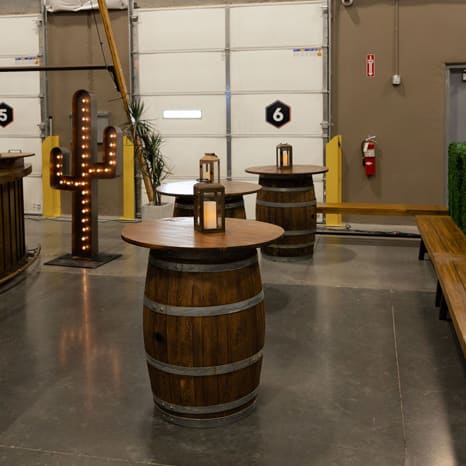 Wood Barrel Cocktail Table view 2