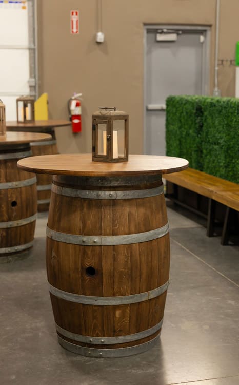 Wood Barrel Cocktail Table view 3
