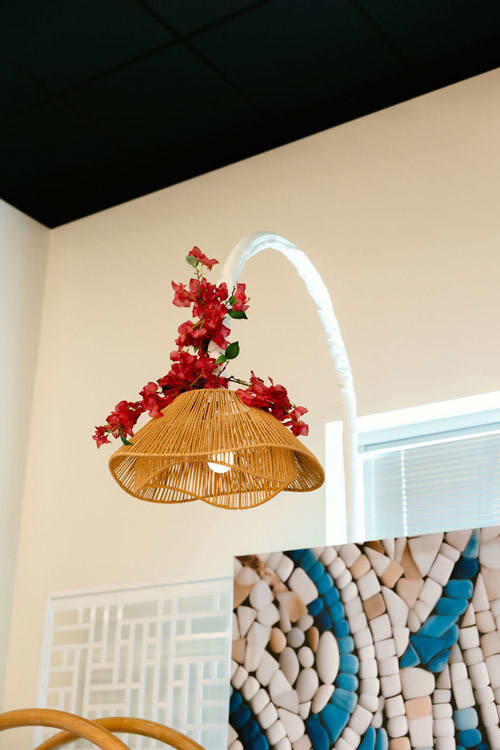 Delilah Rattan Chandelier view 3