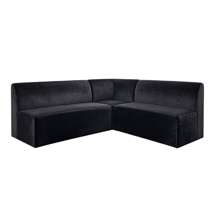 Nola L Sofa - Black Velvet