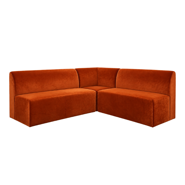 Nola L Sofa - Rust Velvet