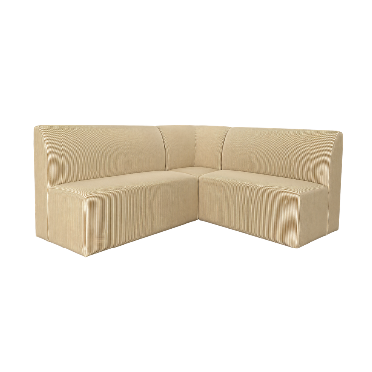Nola L Sofa - Tan & White Stripe
