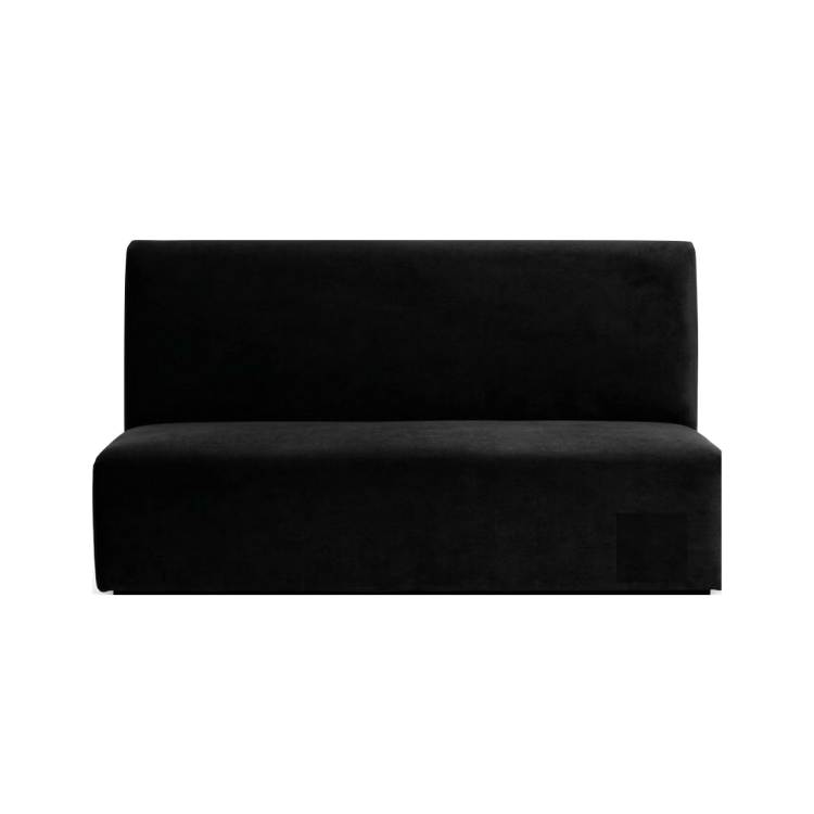 Nola Banquette Black Velvet - 4ft view 2