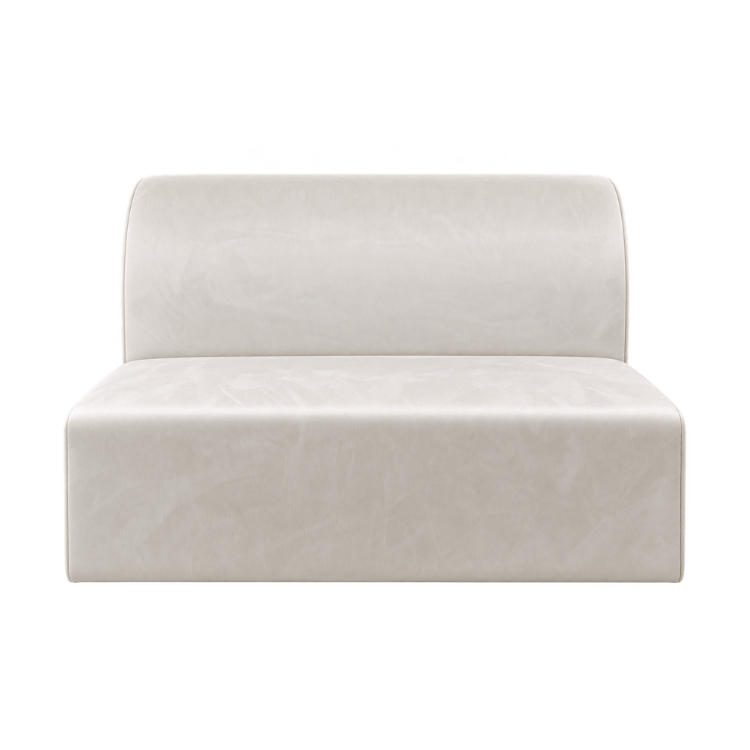 Nola Banquette Ivory Velvet - 4ft view 2