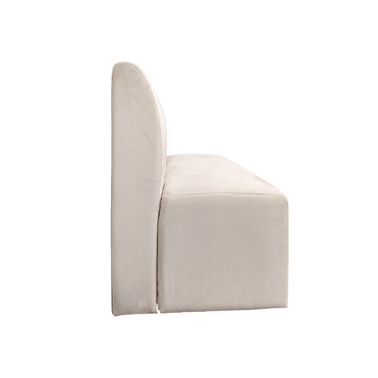 Nola Banquette Ivory Velvet - 4ft view 3