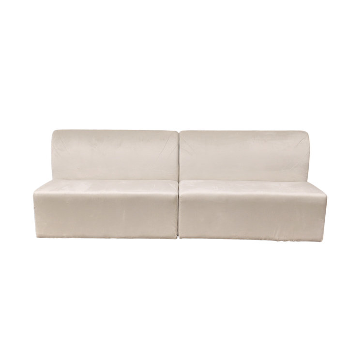 Nola Banquette Ivory Velvet - 8ft