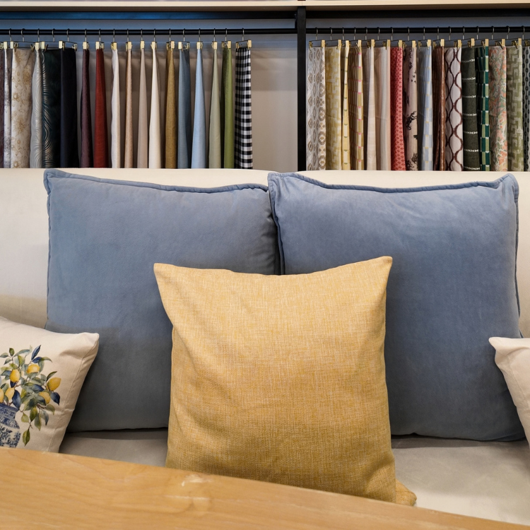 Light Blue Velvet Pillow view 4