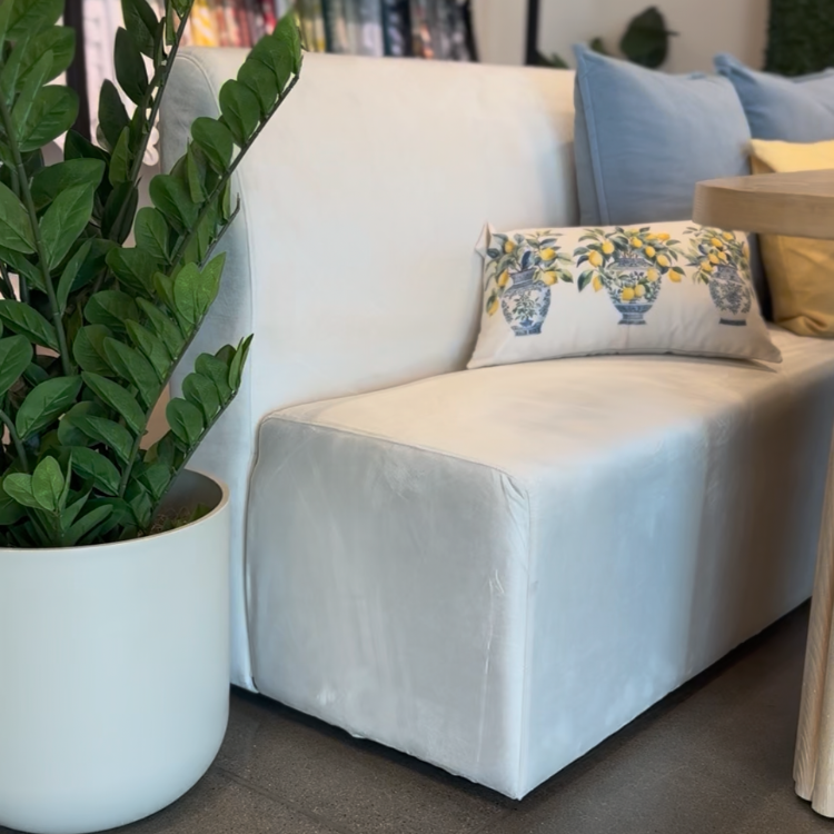Nola Banquette Ivory Velvet - 4ft view 4