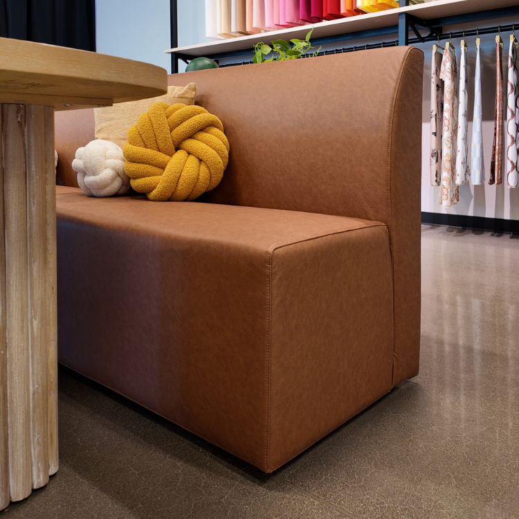 Nola Banquette Brown Leather - 8ft view 3