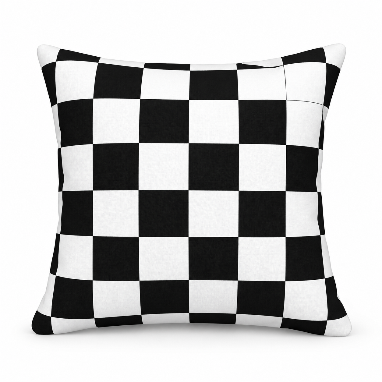 Black and White Checkered Pillow