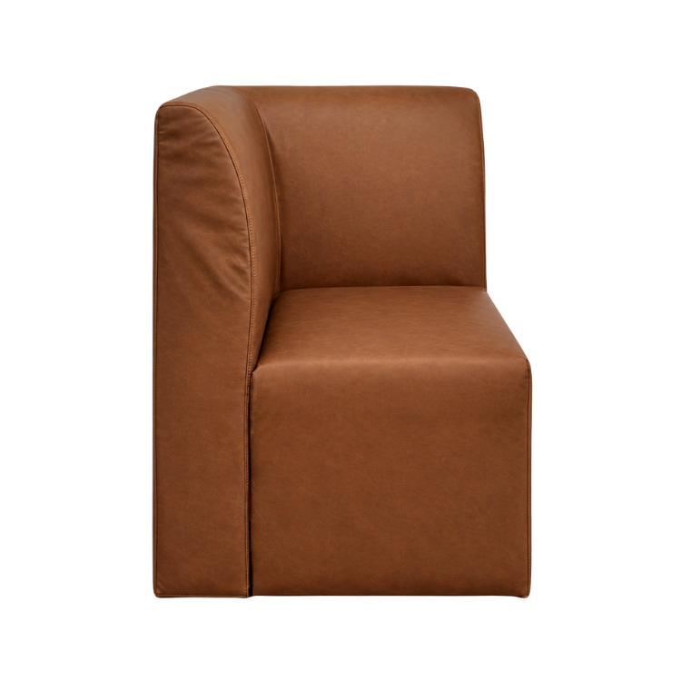 Nola Corner Seat - Brown Leather