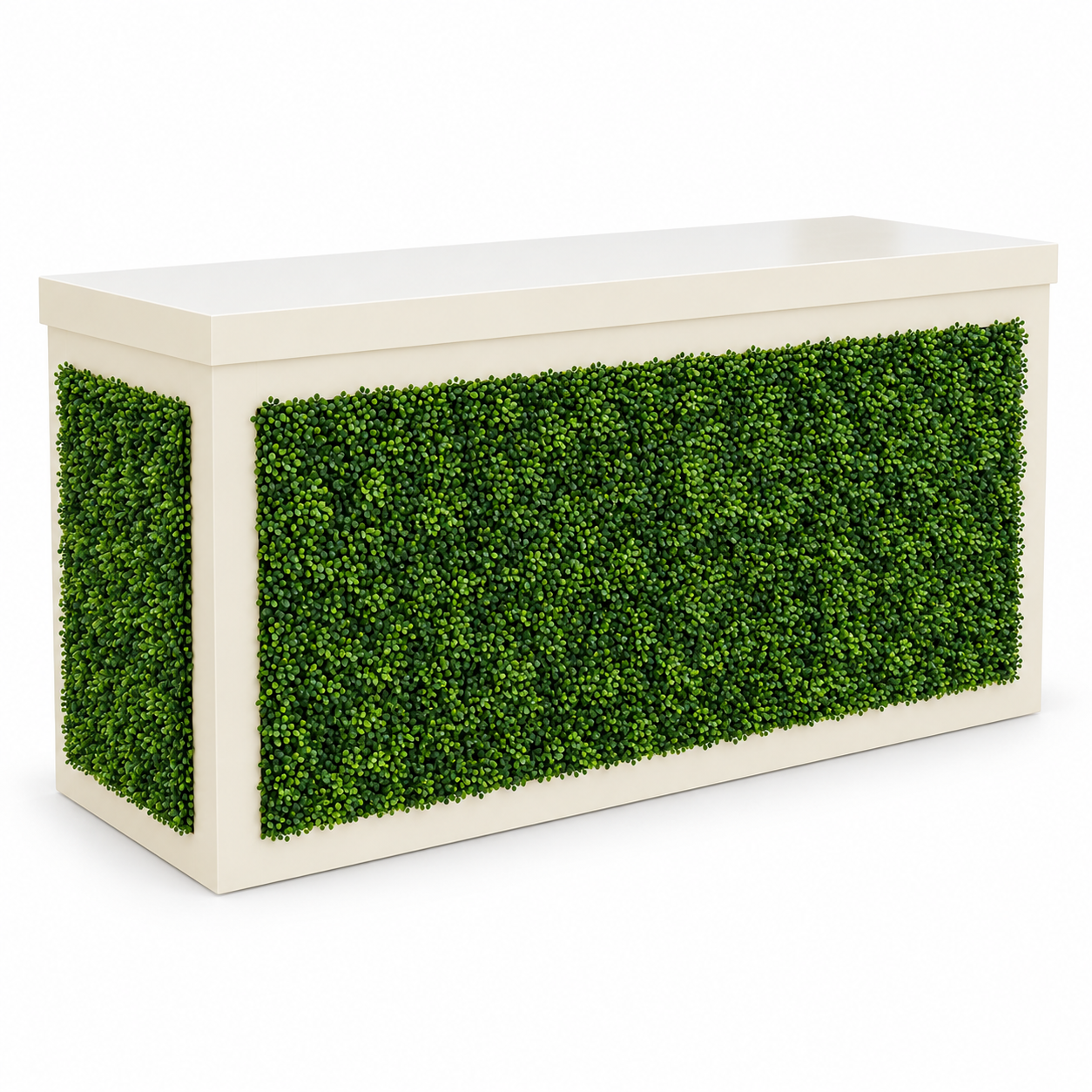 Brooks 6ft White Bar - Greenery  Front/ Sides view 2