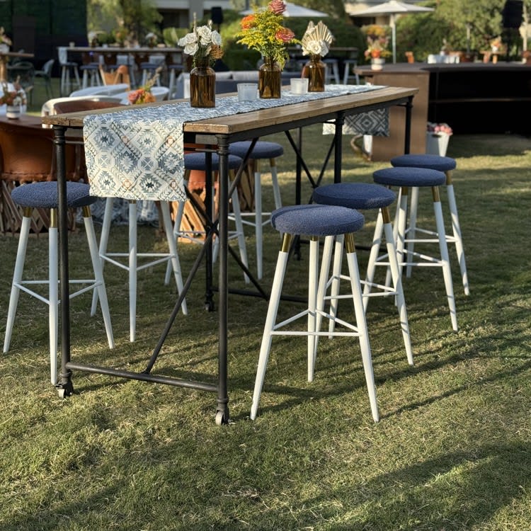 Maxwell Boucle Bar Stool - Sapphire view 4