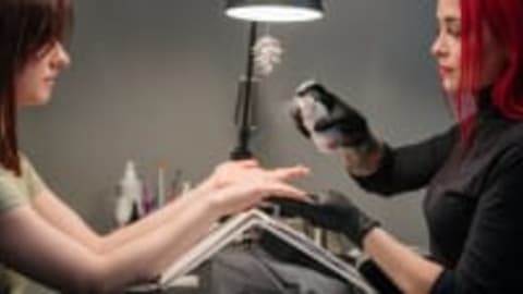 full MANICURE treatment +traditional & permanent nail polish