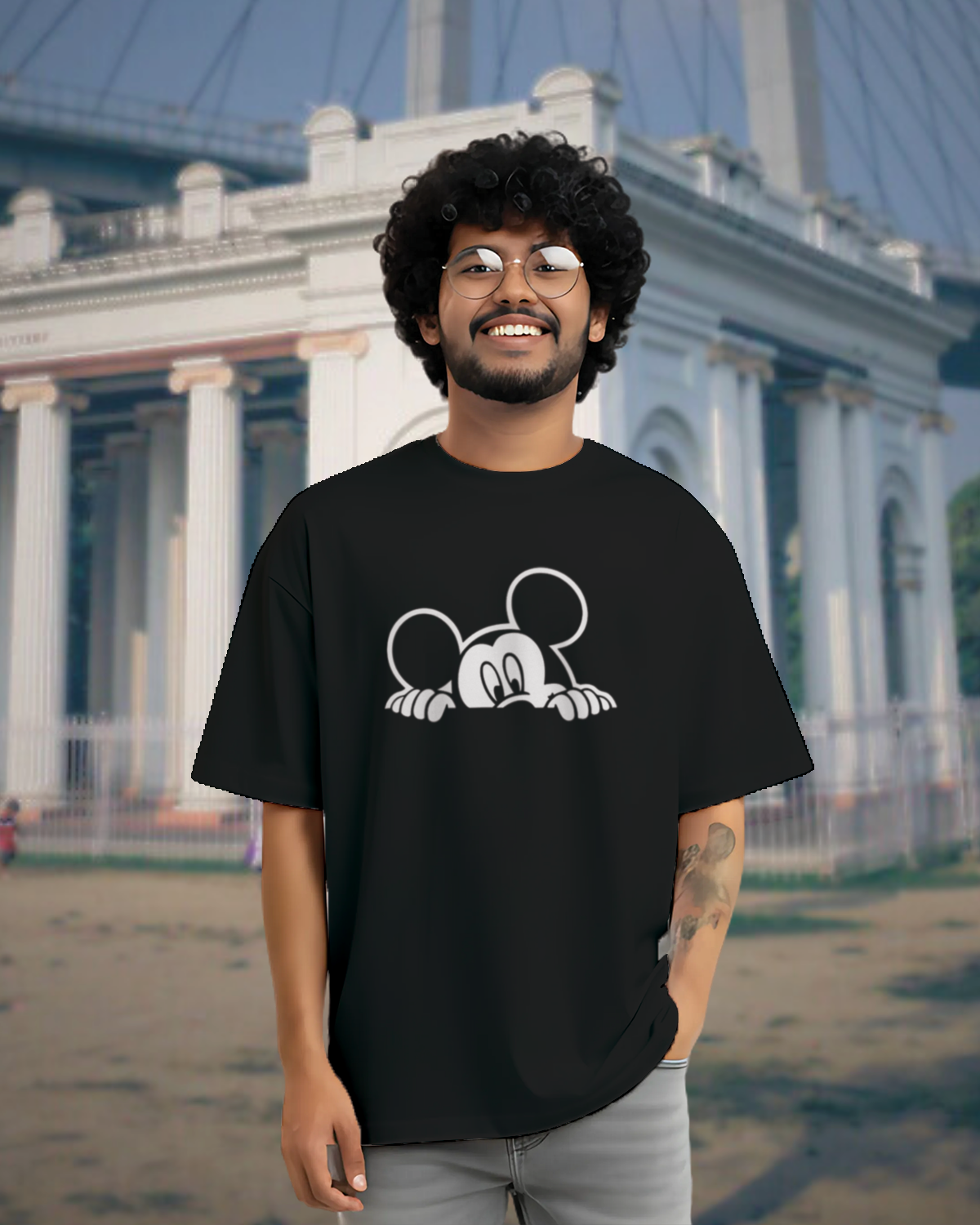 Mickey Bold Graphic Oversized Tee –100% Bio-Washed Cotton 0