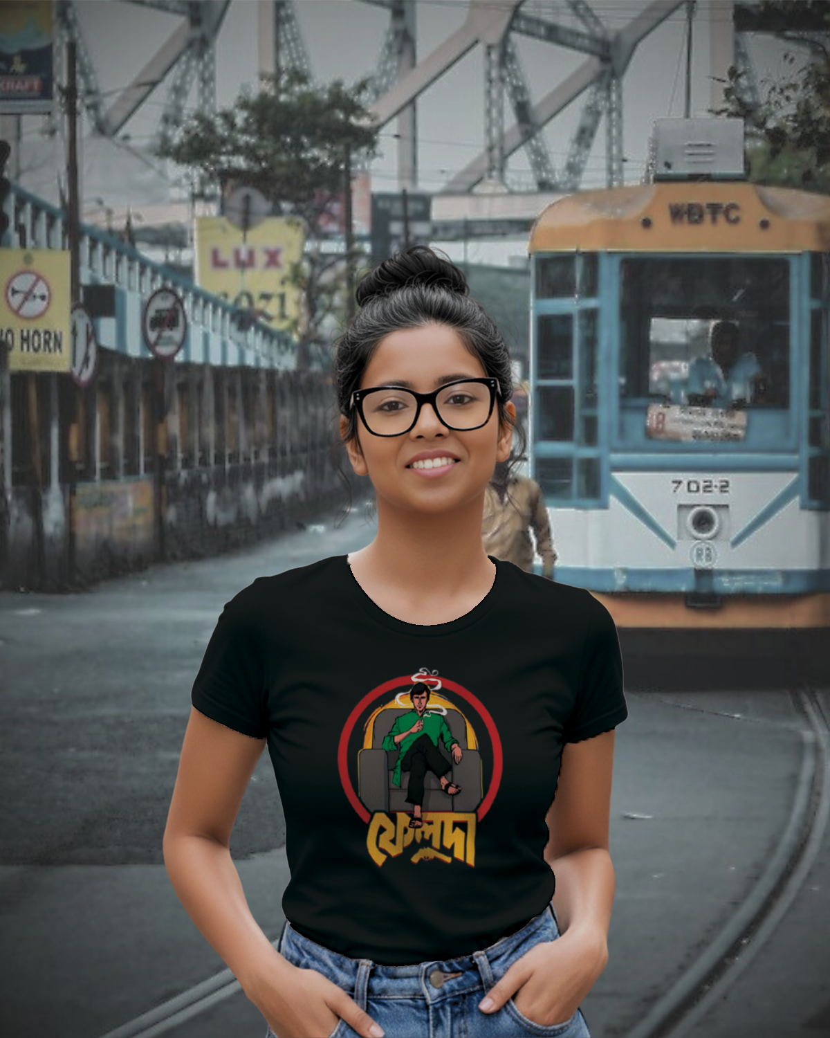 Feluda Bengali Printed Tee – 100% Bio-Washed Cotton,Regular Fit-Coolteees 1