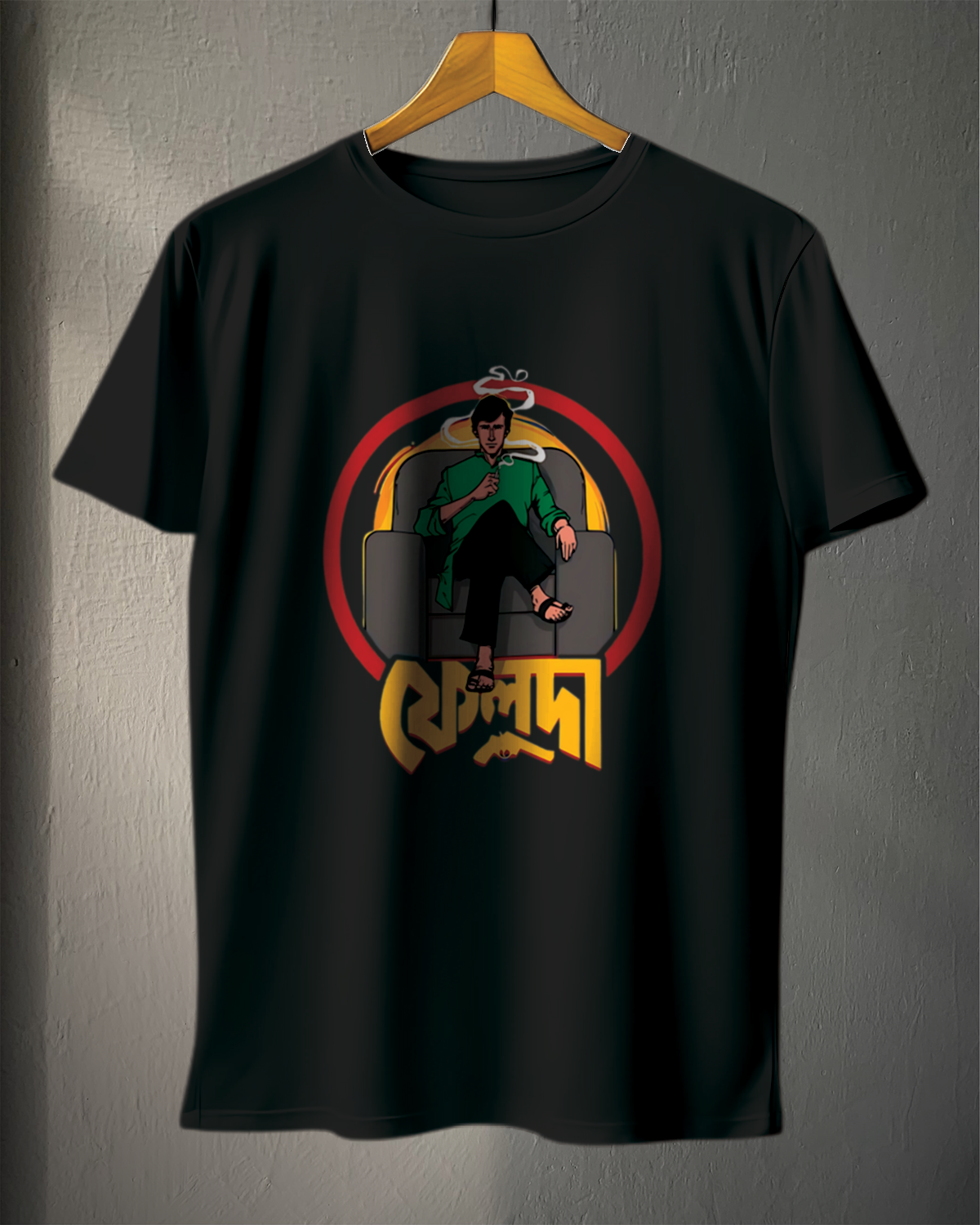 Feluda Bengali Printed Tee – 100% Bio-Washed Cotton,Regular Fit-Coolteees 2