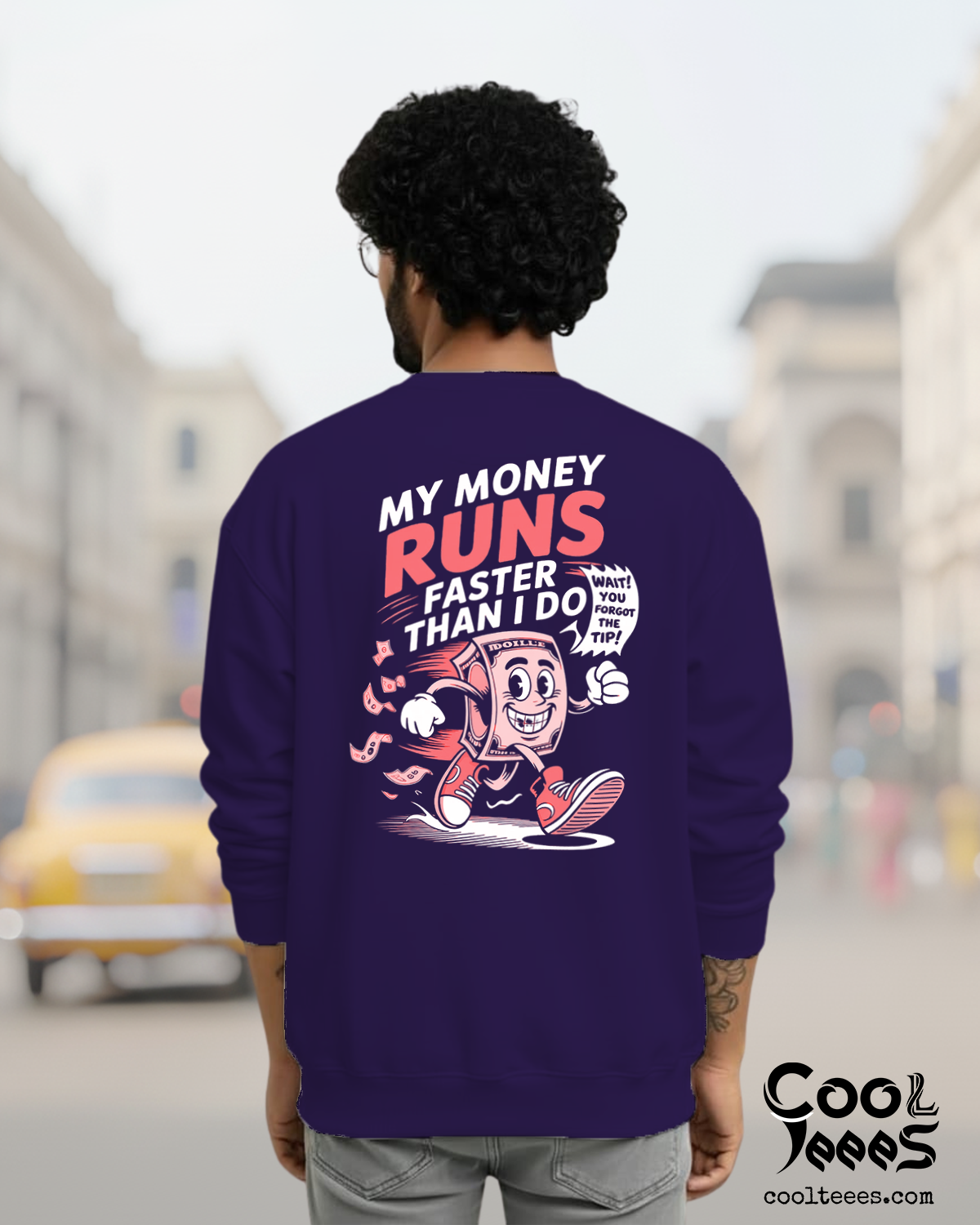 MONEY RUNS Bold Typography Streetwear Tee | Coolteees India 0