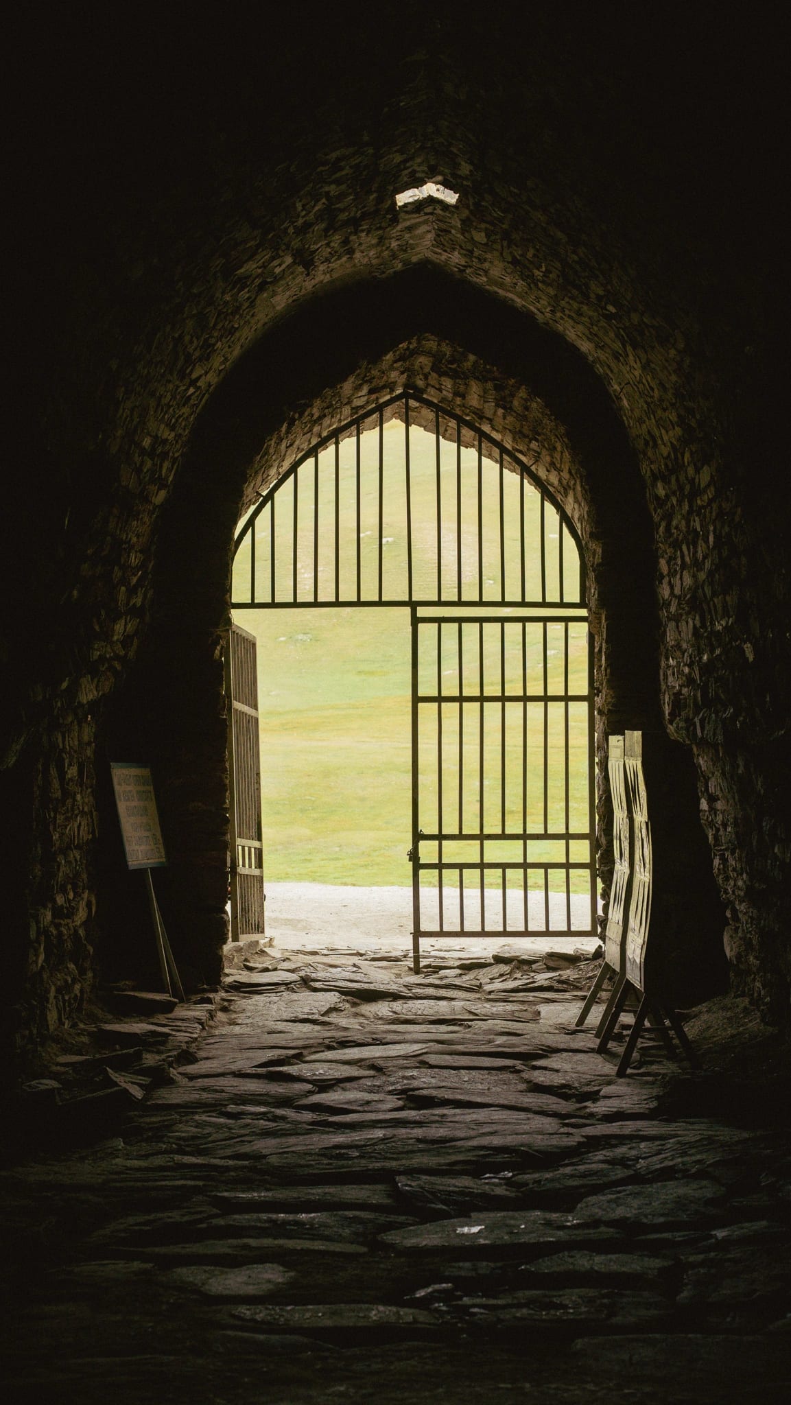 Stone fortress walls of the caravanserai