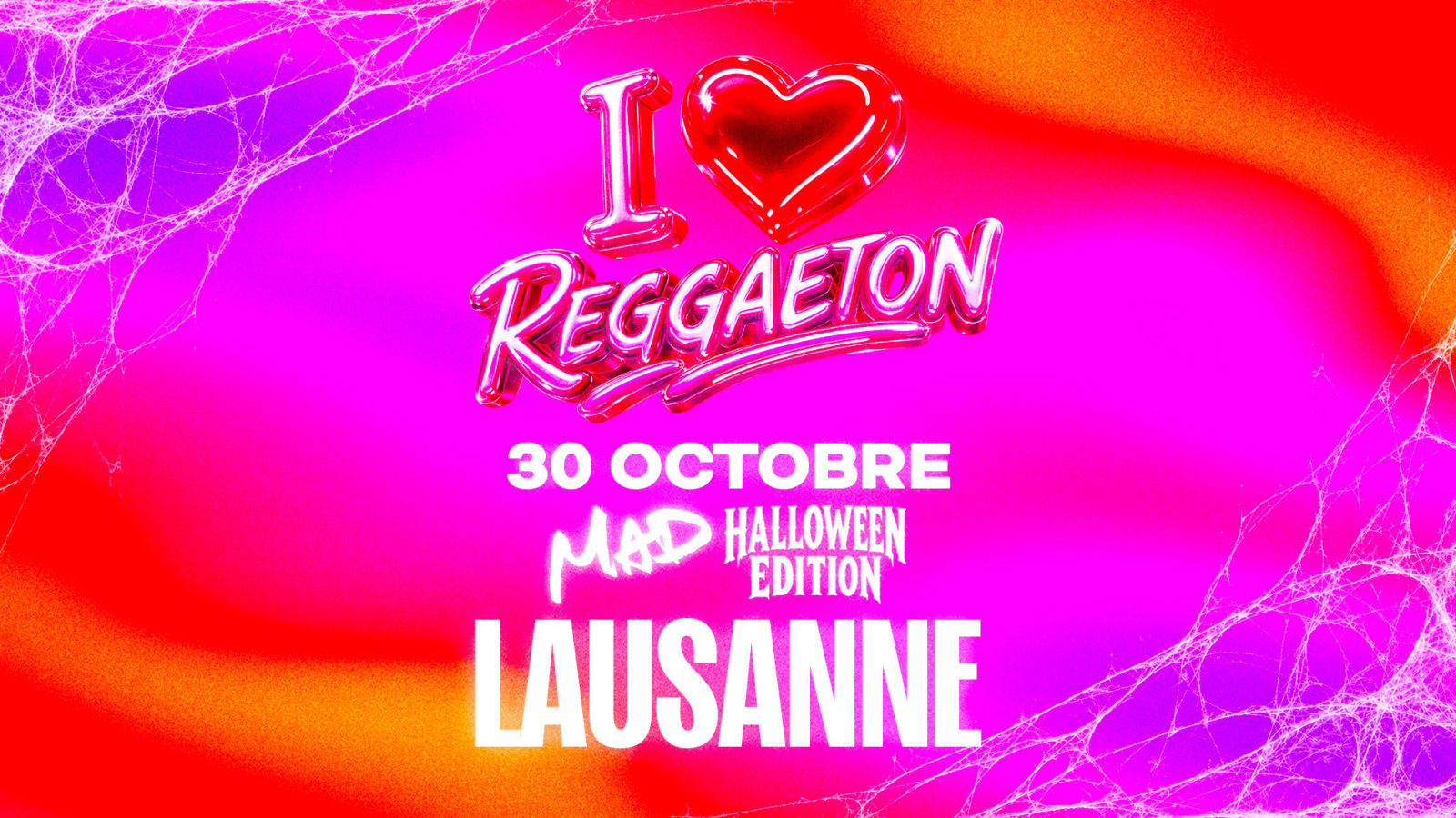 Affiche de l'événement I Love Reggaeton Halloween, DJ set le 30 octobre 2026.