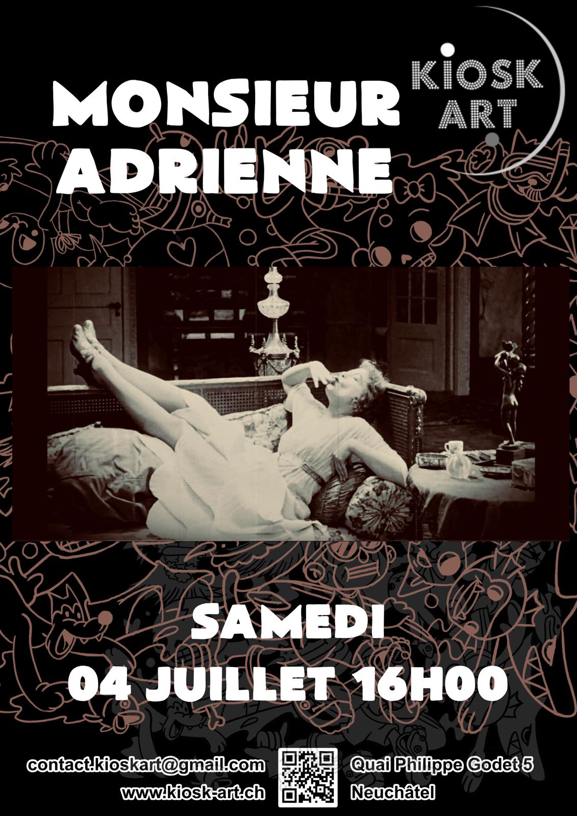 Affiche de l'événement Monsieur Adrienne, Concert le 4 juillet 2026.
