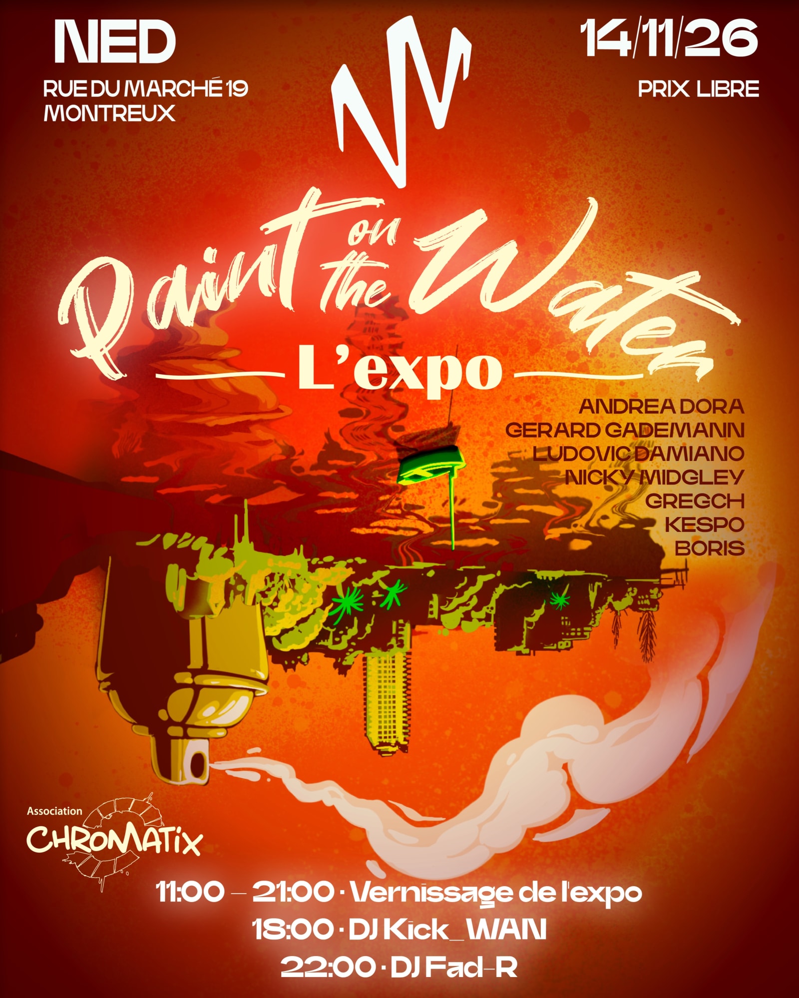 Affiche de l'événement Paint On the Water - L'expo, Autre le 14 novembre 2026.