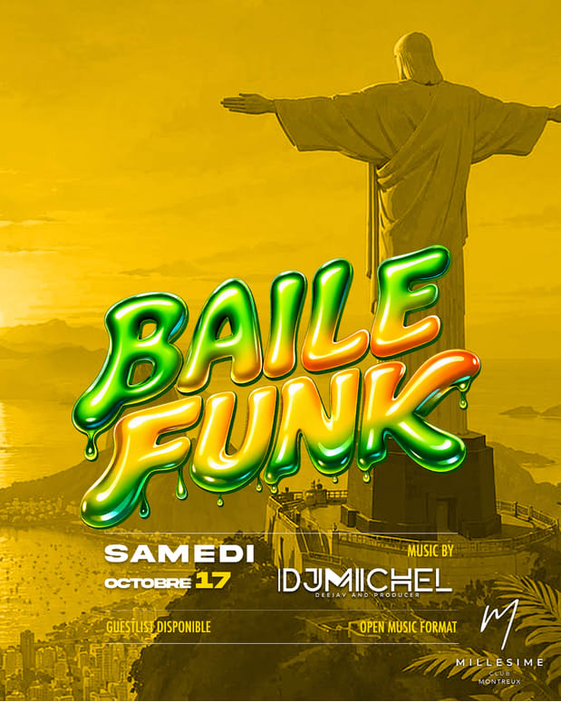 Affiche de l'événement BAILE FUNK, DJ set le 17 octobre 2026.
