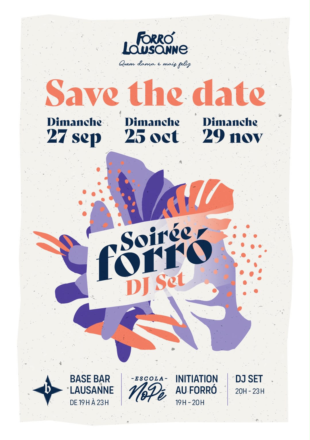 Affiche de l'événement Soirée Forró DJ Set, Cours de danse le 25 octobre 2026.