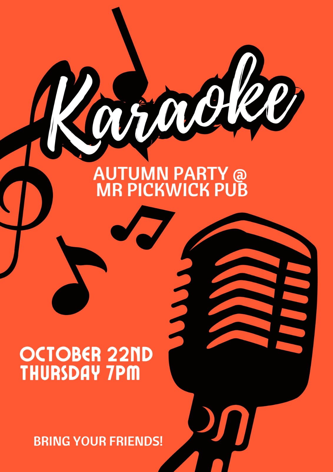 Affiche de l'événement Karaoké Autumn Party, Karaoké le 22 octobre 2026.