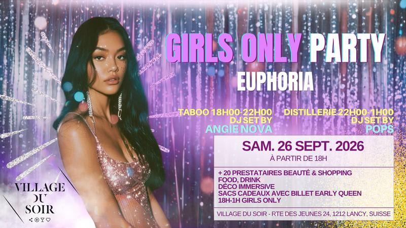 Affiche de l'événement GIRLS ONLY PARTY, Soirée à thème le 26 septembre 2026.