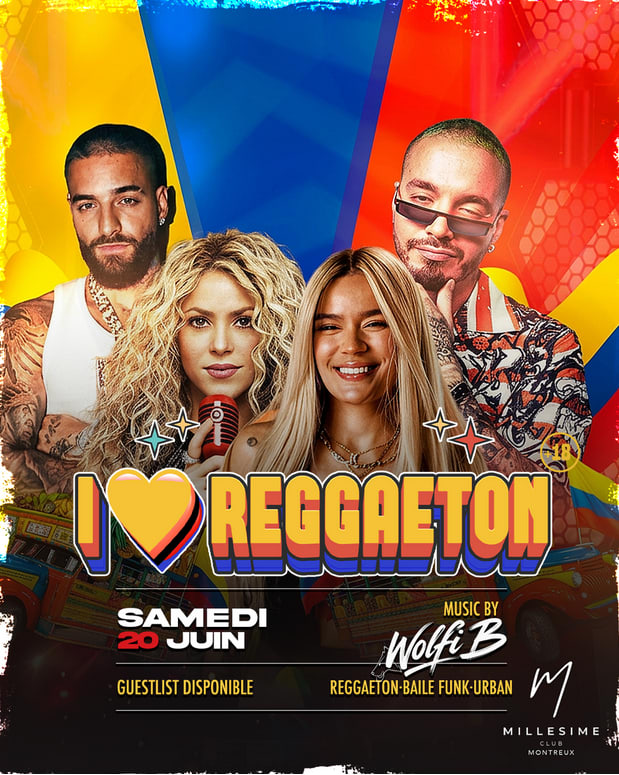 Affiche de l'événement I LOVE REGGAETON, DJ set le 20 juin 2026.