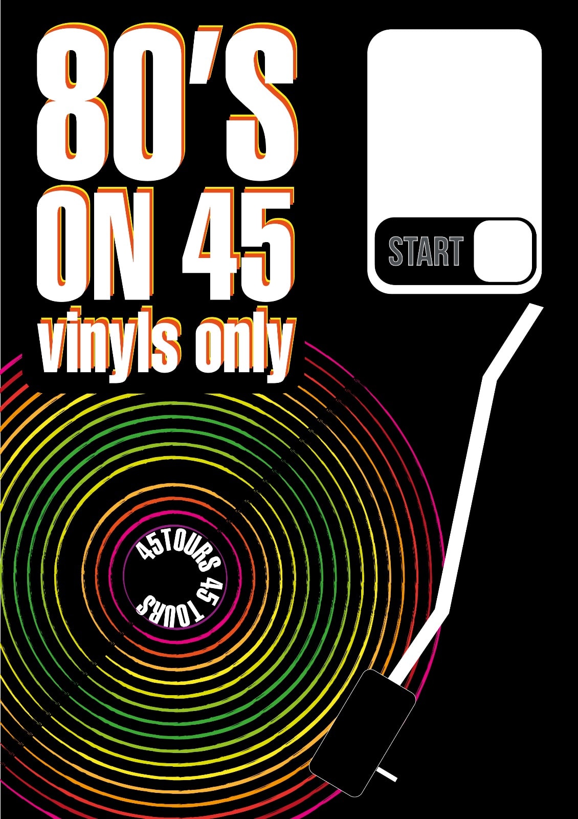Affiche de l'événement 80's on 45, DJ set le 13 février 2026.
