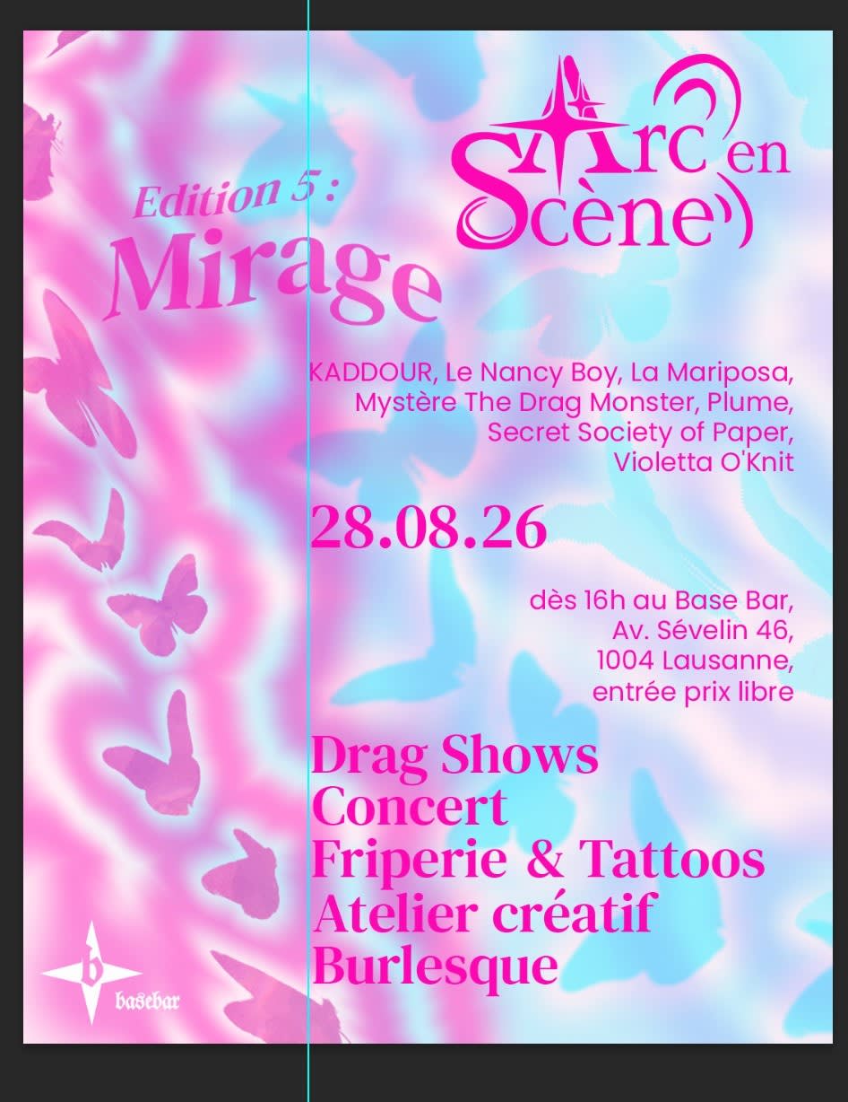 Affiche de l'événement Arc En Scène - Edition 5 Mirage, Soirée à thème le 28 août 2026.