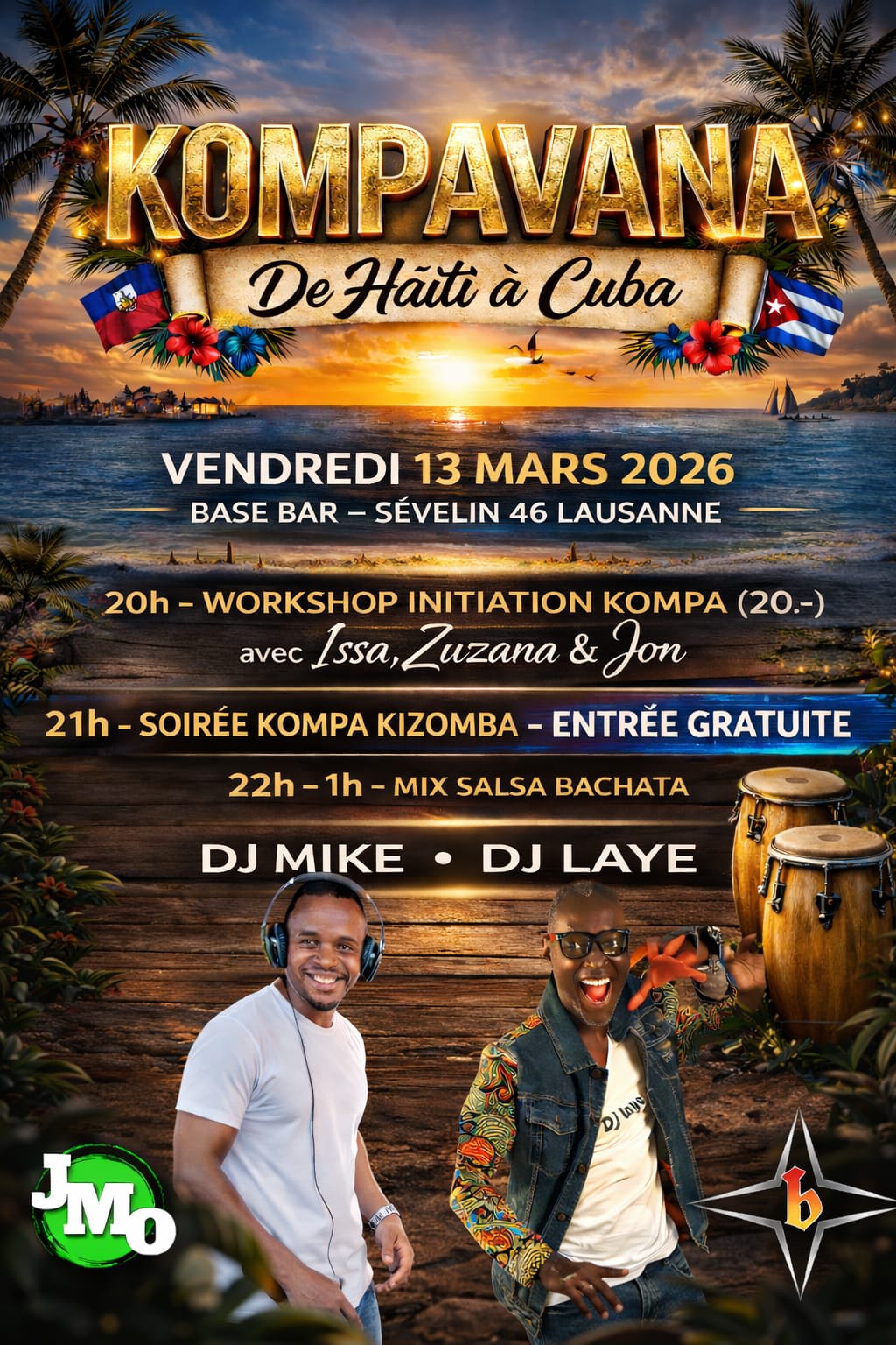 Affiche de l'événement Kompavana, Cours de danse le 13 mars 2026.