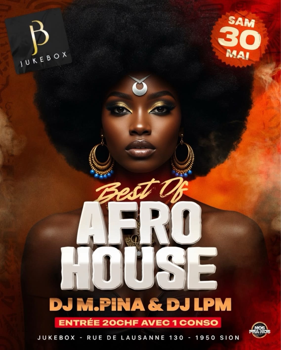 Affiche de l'événement BEST OF AFRO HOUSE, DJ set le 30 mai 2026.