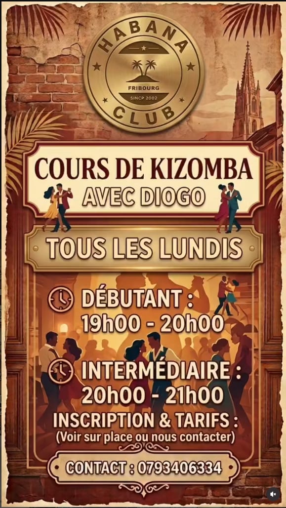 Affiche de l'événement Cours de Kizomba avec DIOGO, Cours de danse le 19 octobre 2026.